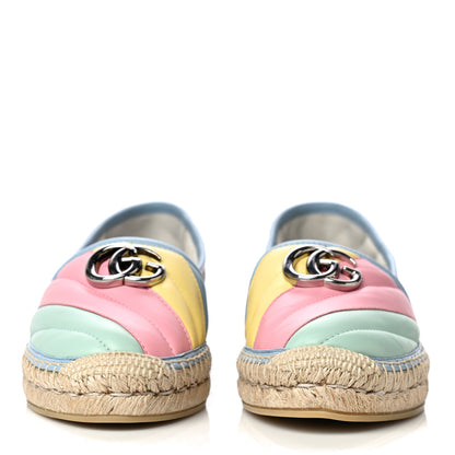 Gucci Nappa Matelasse Diagonal GG Marmont Espadrilles 37.5 Multicolor Pastel 2 of 15