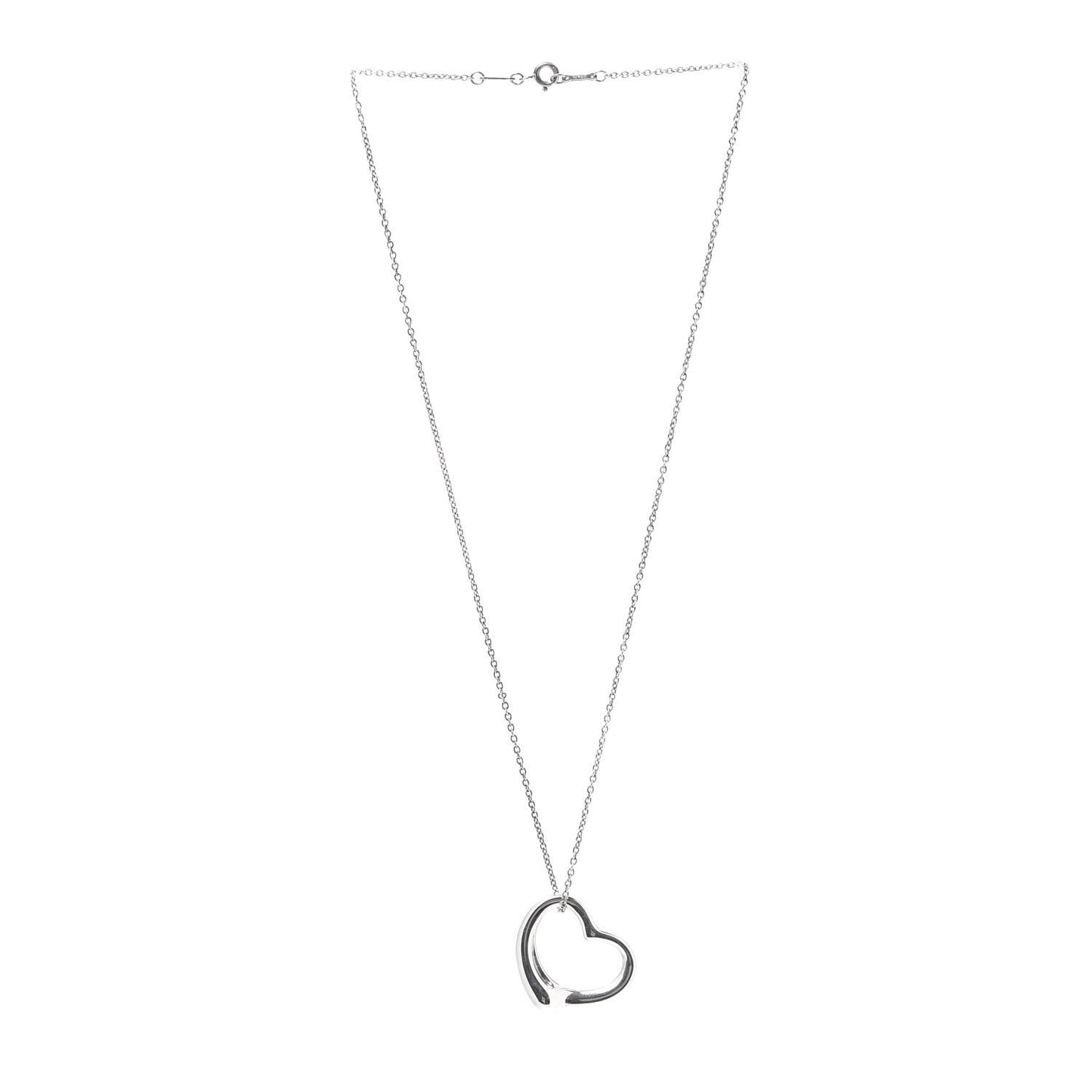 Sterling Silver 27mm Elsa Peretti Open Heart Pendant Necklace