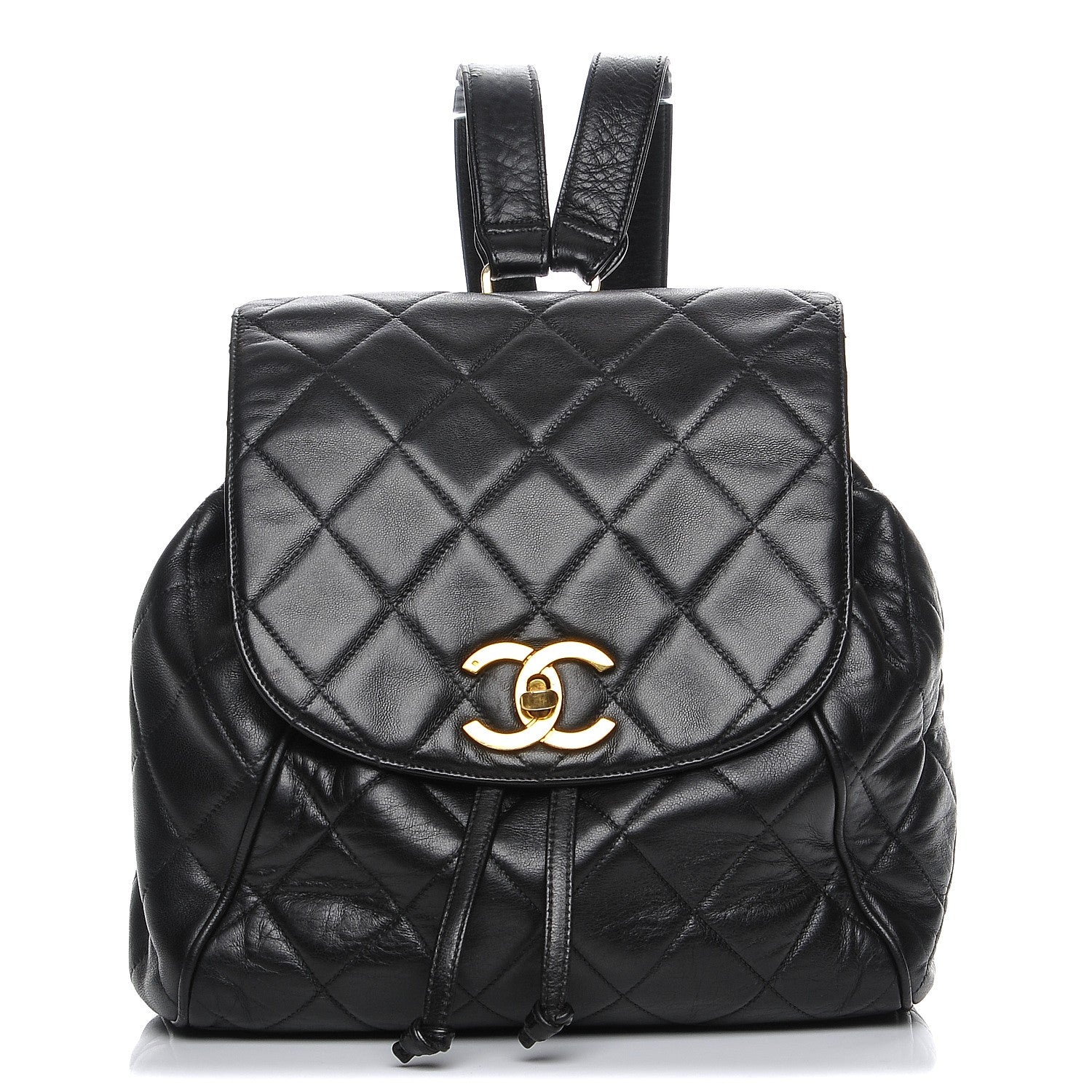 Chanel Lambskin Quilted Drawstring Backpack Black 1 of 7