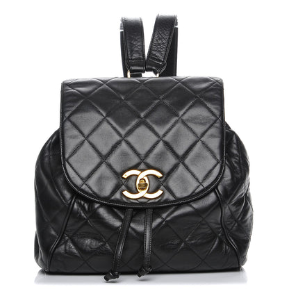 Chanel Lambskin Quilted Drawstring Backpack Black 1 of 7