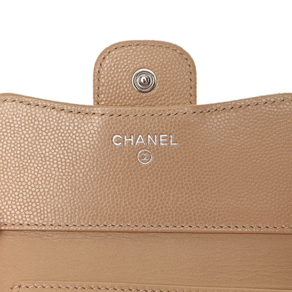 Chanel Caviar Quilted Compact Flap Wallet Beige 6 of 9