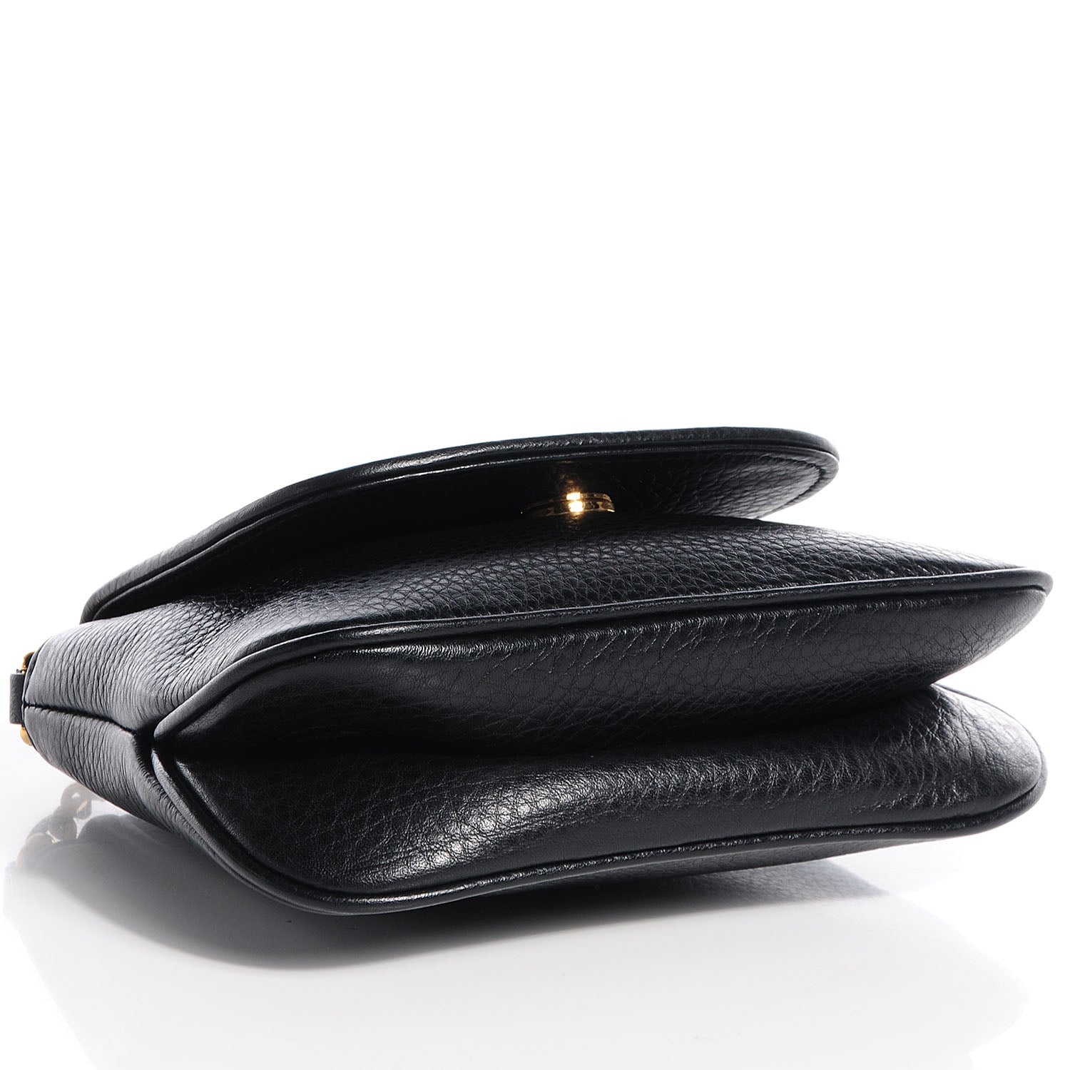 Gucci Pebbled Calfskin Small 1973 Chain Shoulder Bag Black 4 of 8