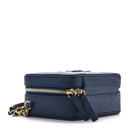 Chanel Caviar Quilted Small CC Filigree Vanity Case Navy 4 of 11