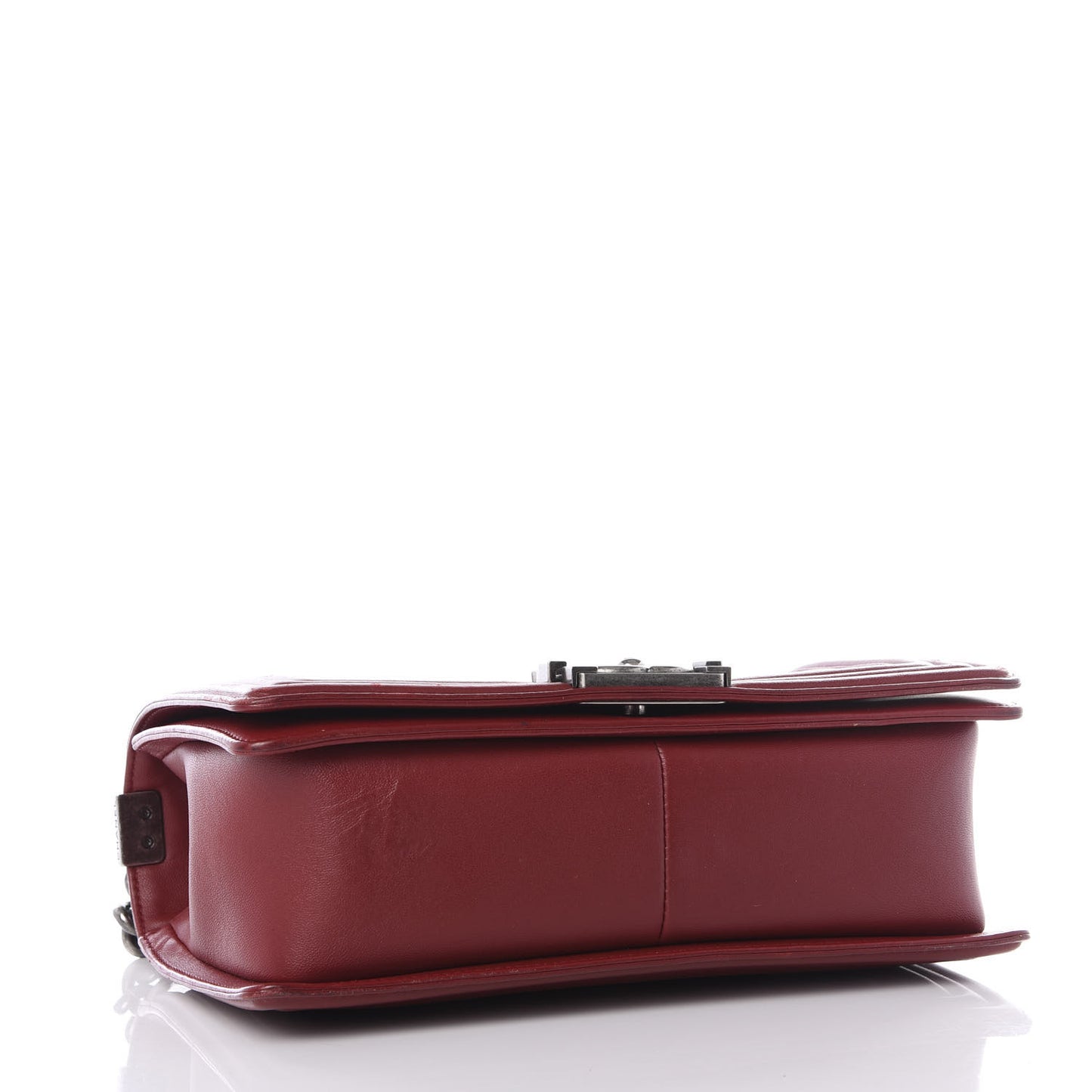 Lambskin Quilted Medium Boy Flap Dark Red
