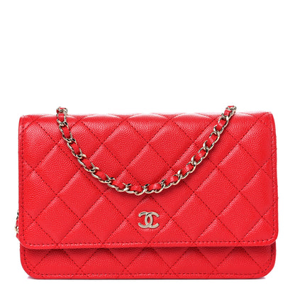 Chanel Caviar Quilted Wallet On Chain WOC Red 1 of 11