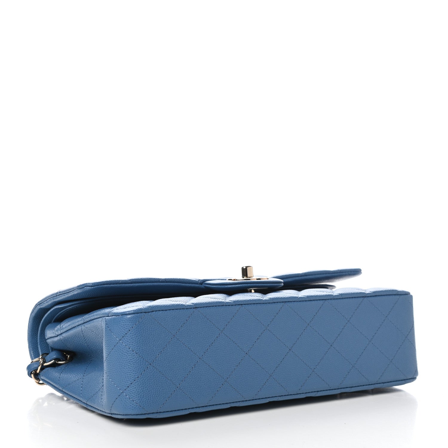 Chanel Caviar Quilted Medium Double Flap Blue 4 of 11