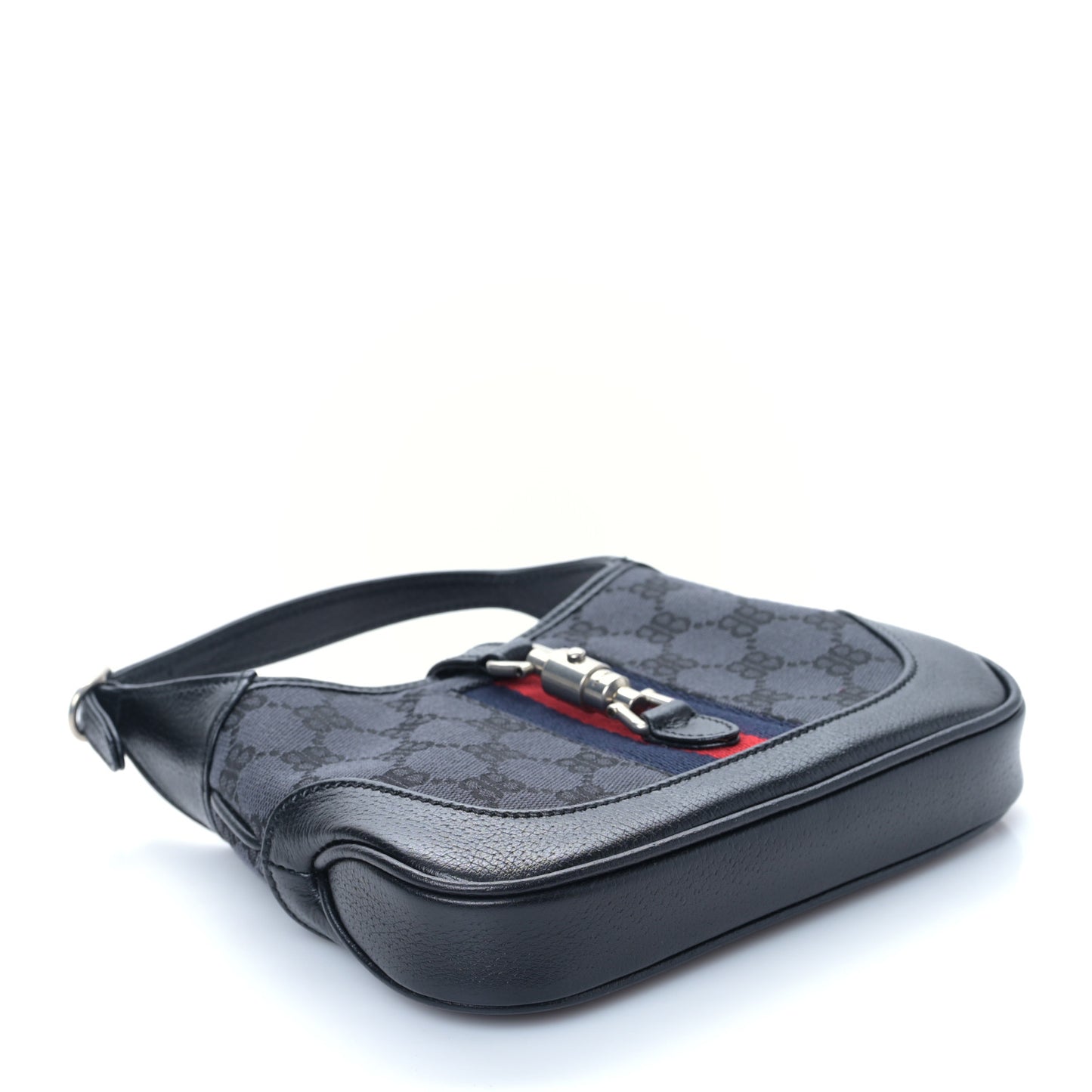 X BB Supreme Monogram Calfskin Web Mini Jackie 1961 Hobo Black