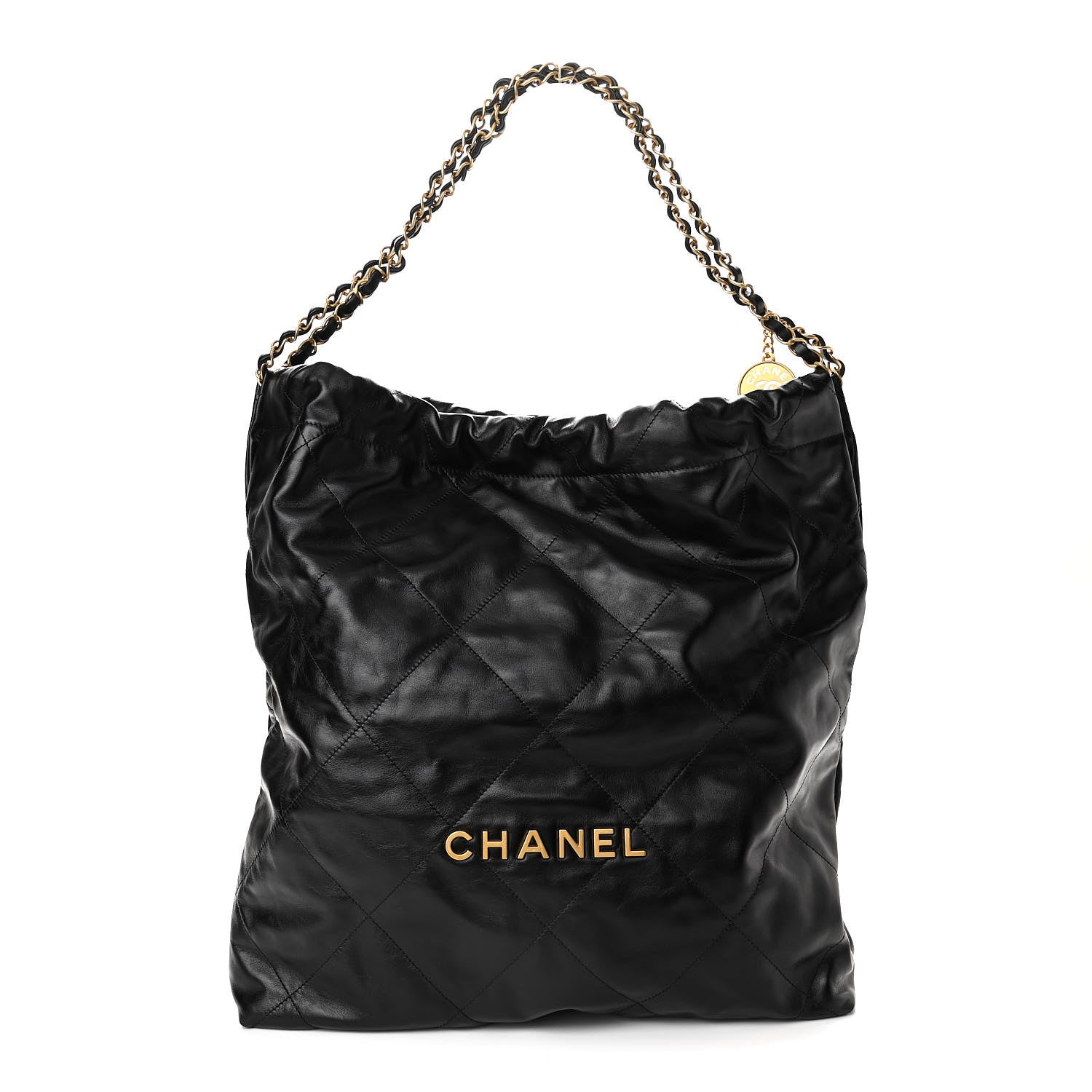 Chanel Shiny Calfskin Quilted Chanel 22 Black 1 of 10