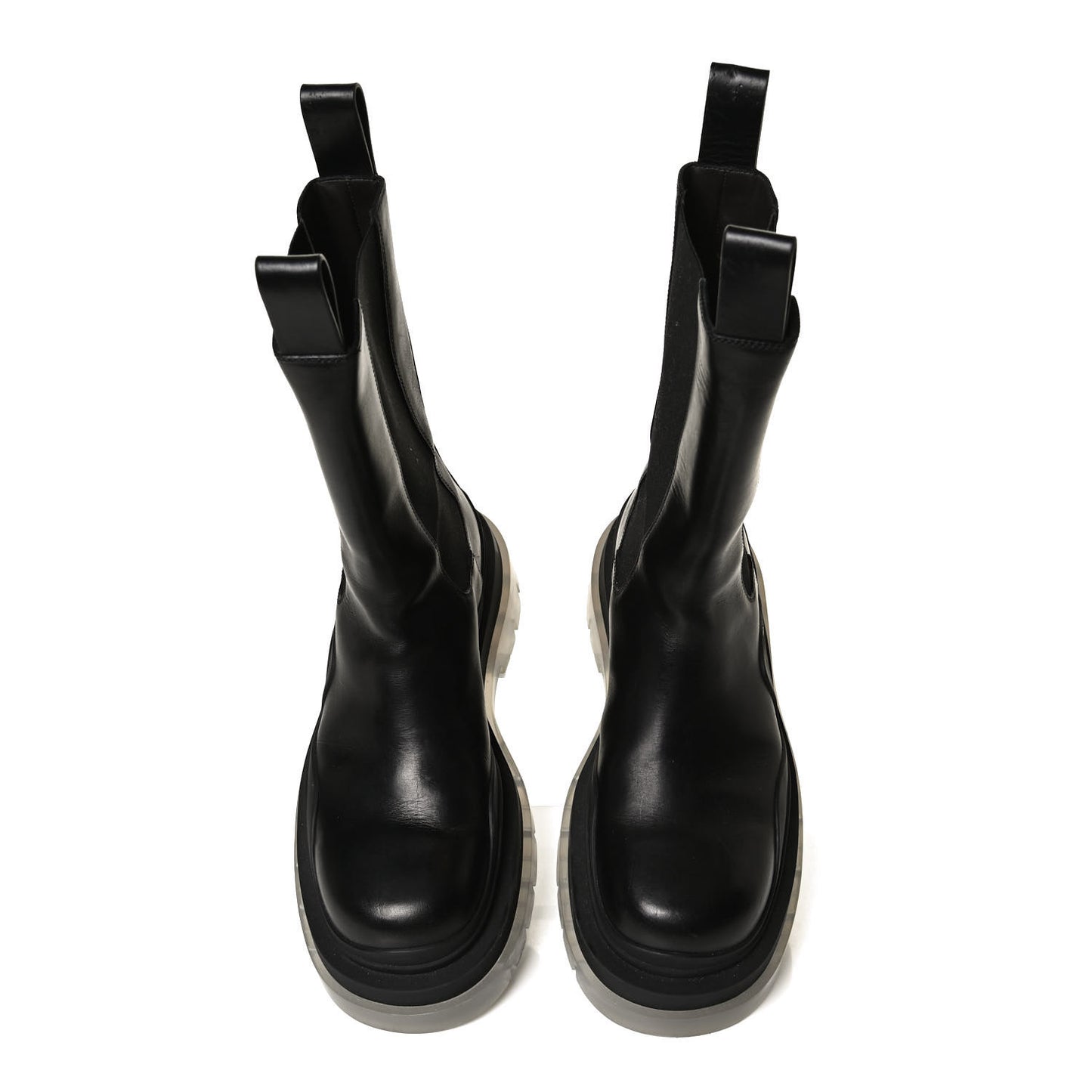 Calfskin The Tire Chelsea Boots 39 Black Transparent