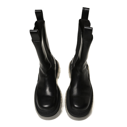 Bottega Veneta Calfskin The Tire Chelsea Boots 39 Black Transparent 5 of 14