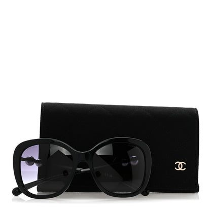 Chanel Acetate Butterfly Winter Pearl Sunglasses 5339-H Black 7 of 7
