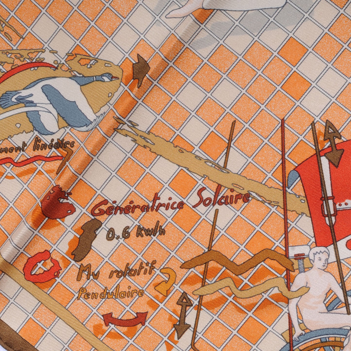 Silk Reves et Raisons Remiges de Fuite Pocket Square Scarf