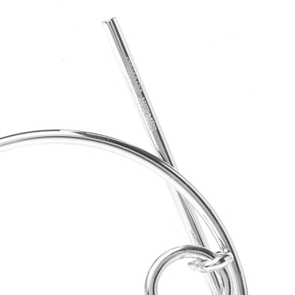 Hermes Sterling Silver MM Loop Earrings 4 of 7