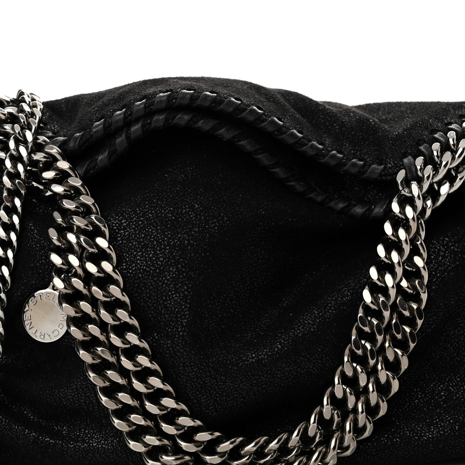 Stella McCartney Shaggy Deer Mini Falabella Fold Over Tote Black 8 of 10