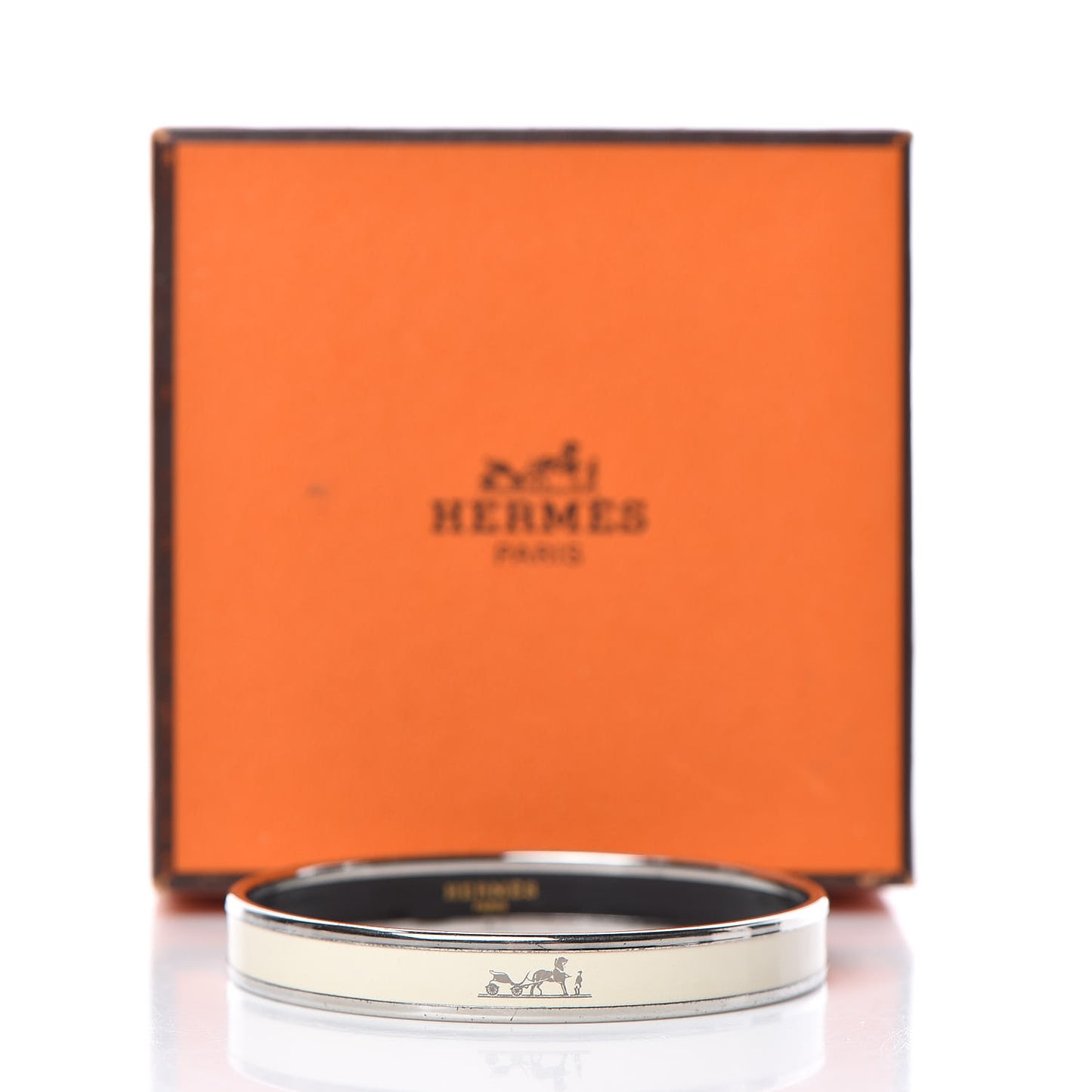 Enamel Printed Narrow Caleche Bracelet 65 Pannacotta