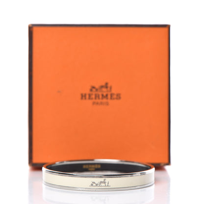 Hermes Enamel Printed Narrow Caleche Bracelet 65 Pannacotta 6 of 6