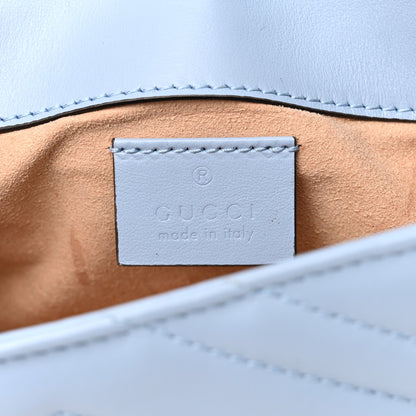 Gucci Calfskin Matelasse Super Mini GG Marmont Shoulder Bag Porcelain Light Blue 6 of 11