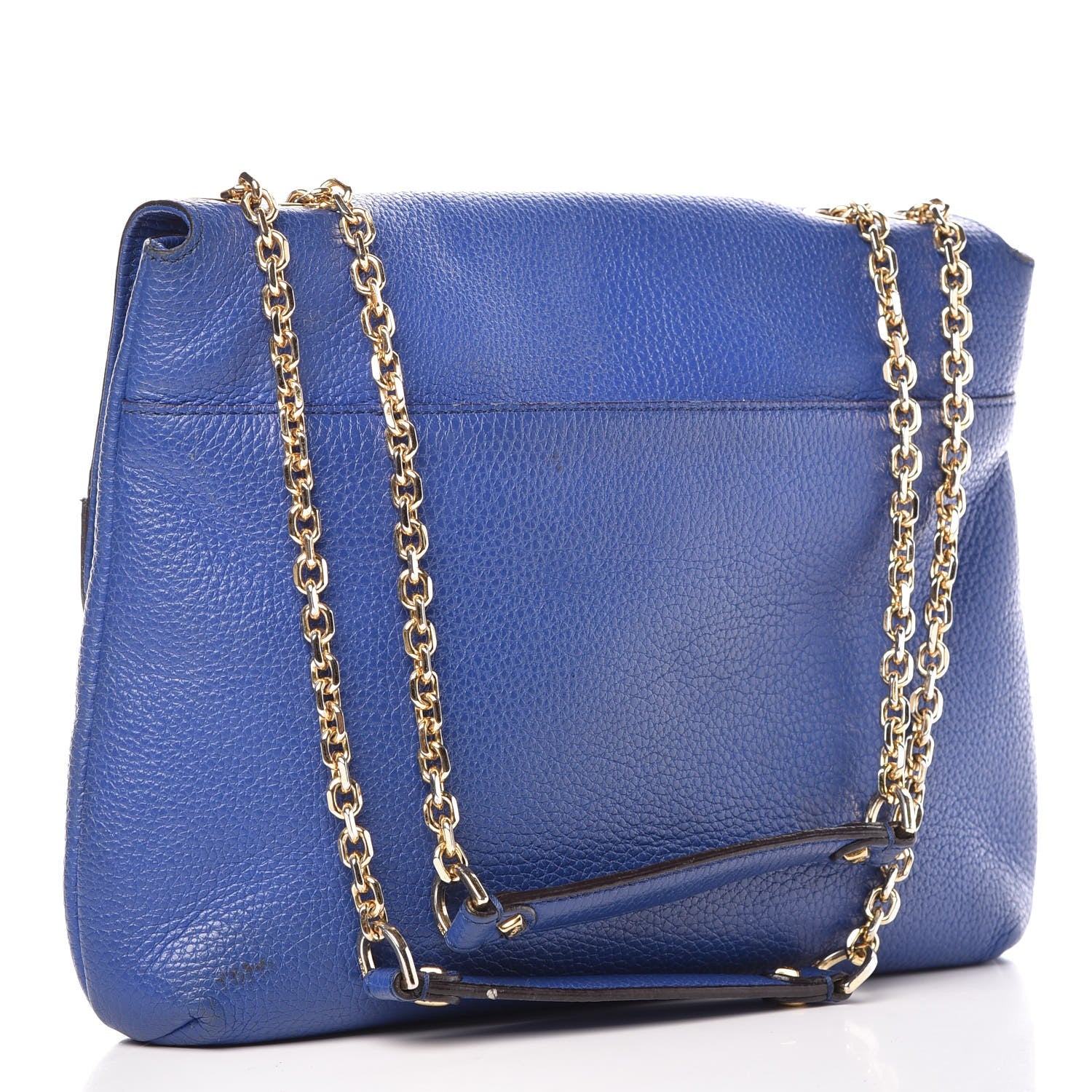 MCM Calfskin Studded Shoulder Bag Blue 3 of 16