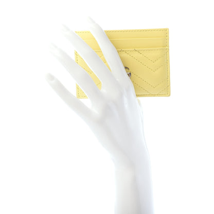 Gucci Calfskin Matelasse GG Marmont Card Holder Banana 2 of 5