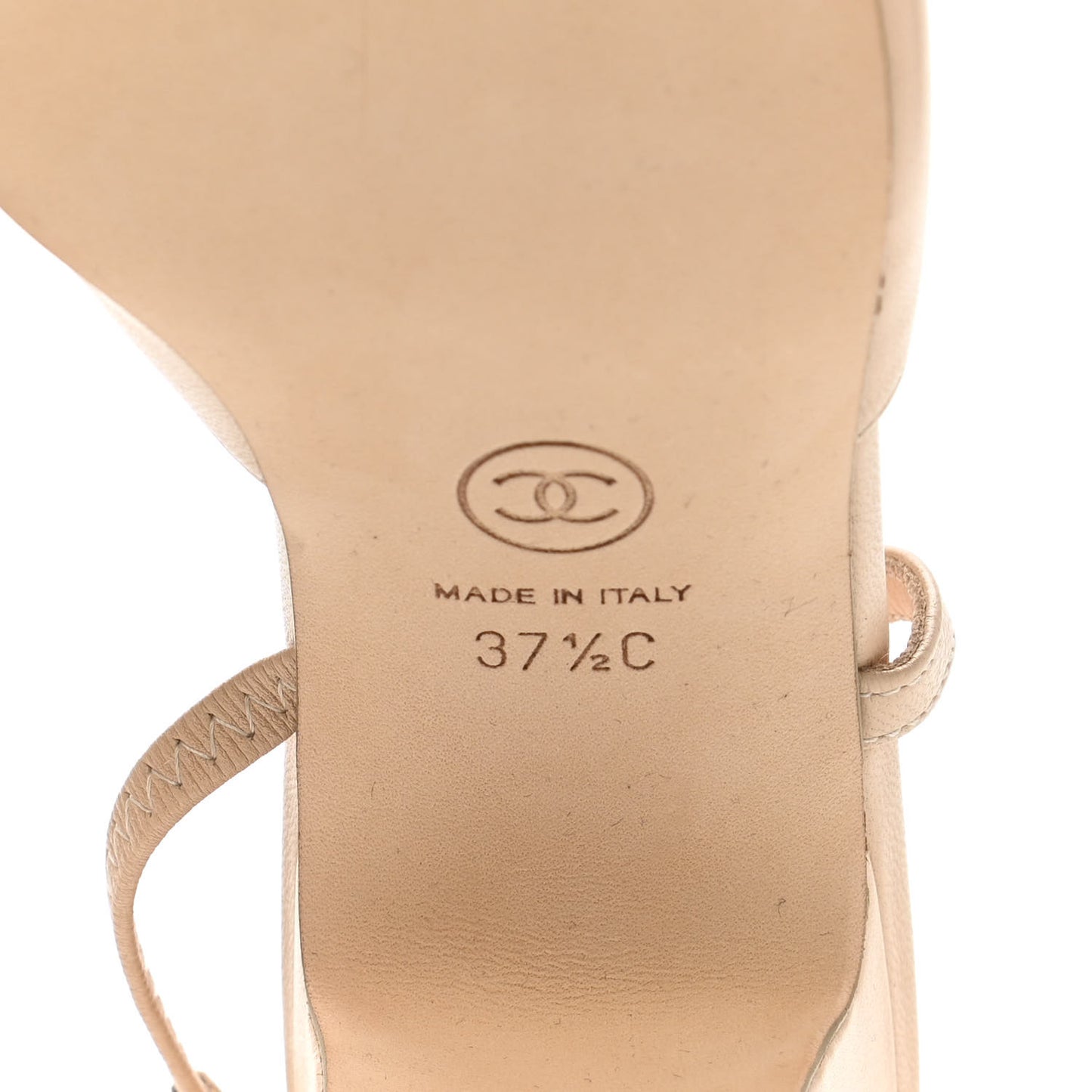 Lambskin Cap Toe CC Slingback Pump 37.5 Beige Dark Beige