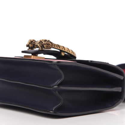 Gucci Calfskin Bamboo Web Mini Dionysus Top Handle Bag Blue Emerald Hibiscus Red 7 of 10