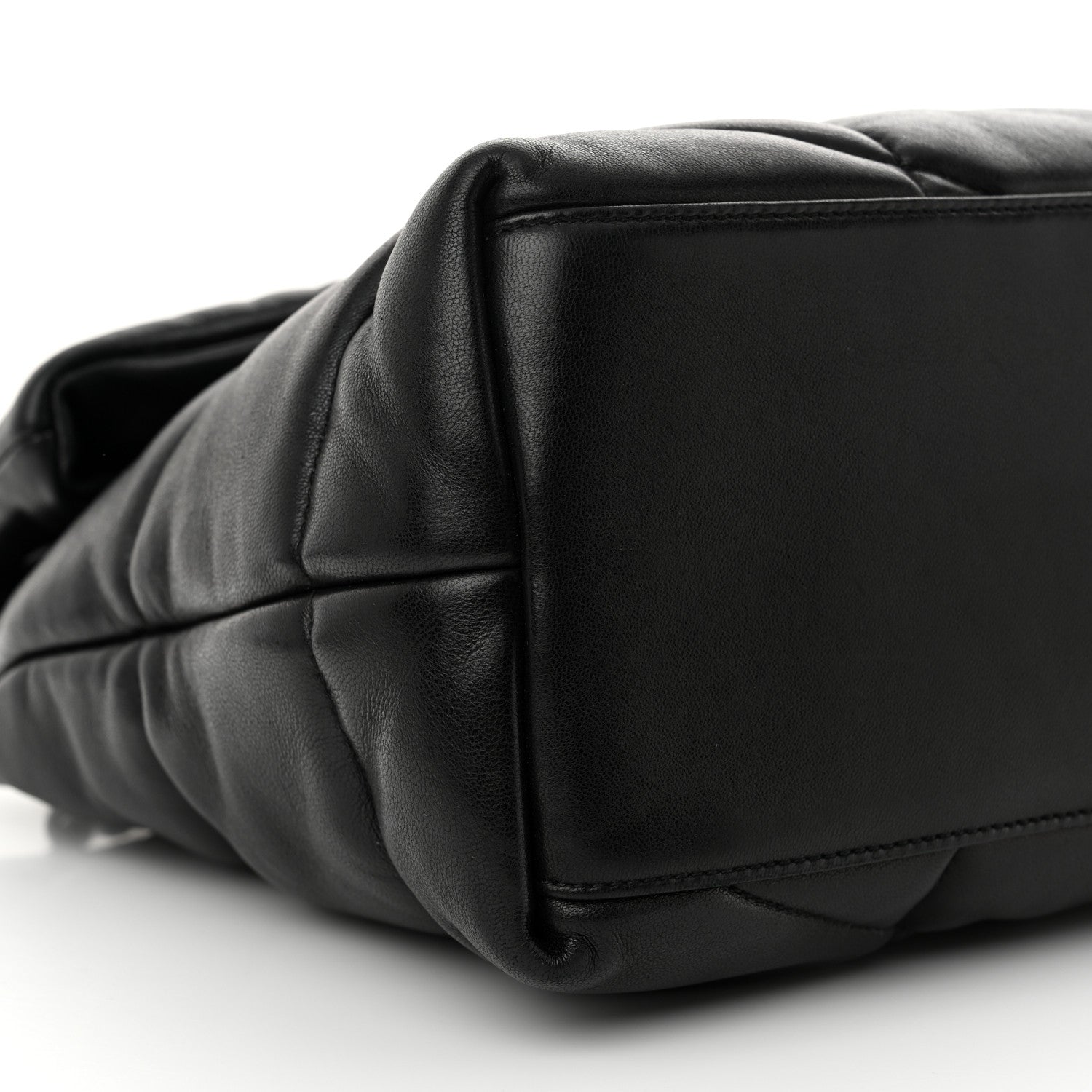 Saint Laurent Lambskin Quilted Monogram Monochrome Medium Loulou Puffer Chain Satchel Black 9 of 10
