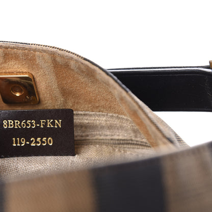 Fendi Pequin Cuoio Vegetale Large Hobo Tobacco Black Cuoio 9 of 15