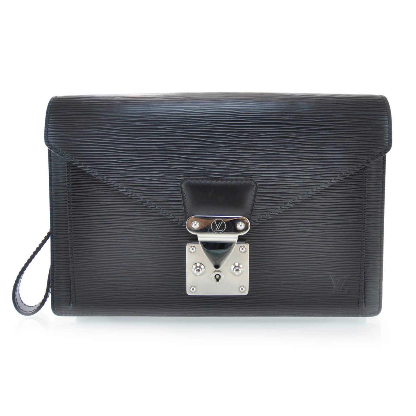 Epi Pochette Sellier Dragonne Clutch Black