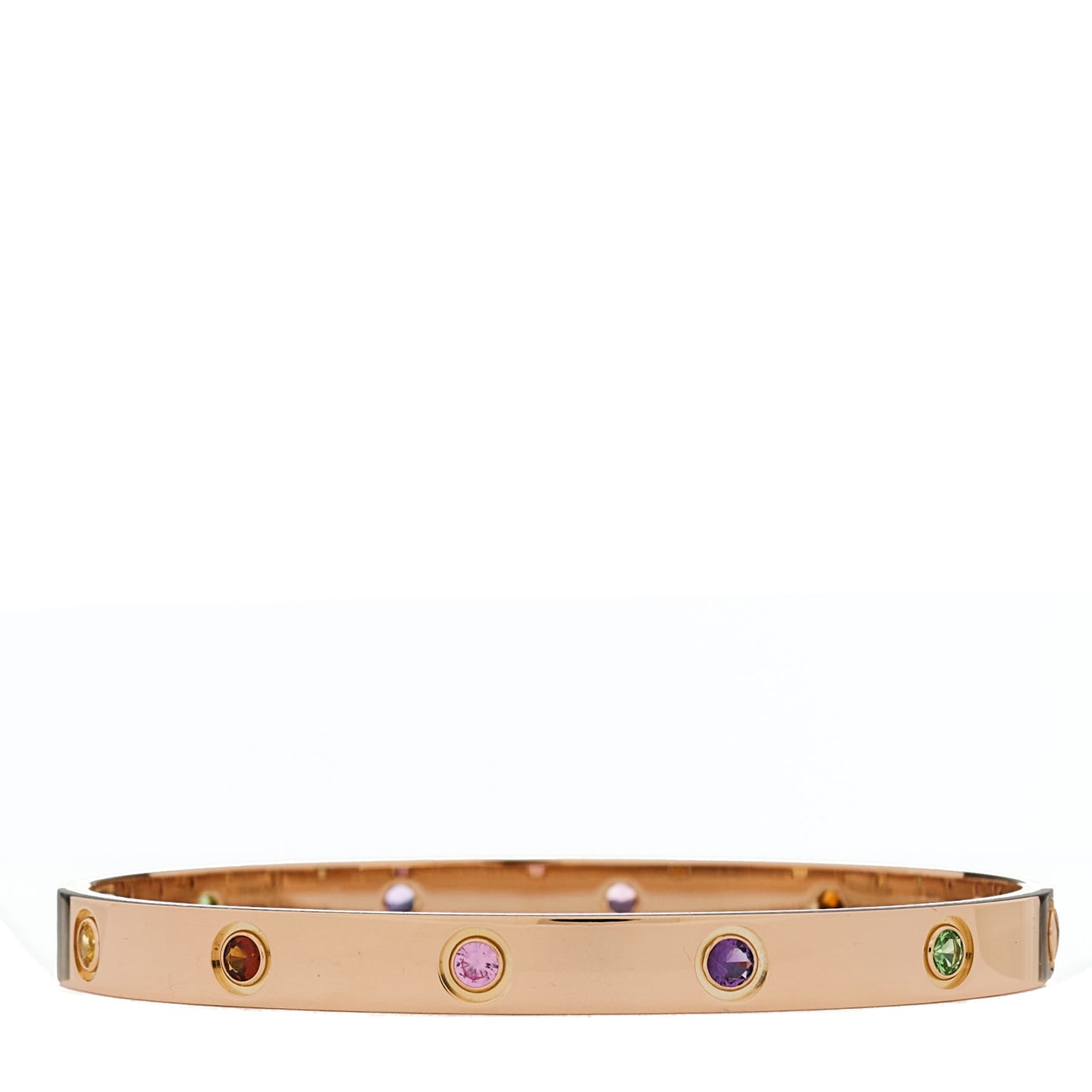 18K Pink Gold Sapphire Garnet Amethyst LOVE Bracelet 18
