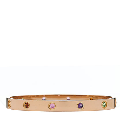 Cartier 18K Pink Gold Sapphire Garnet Amethyst LOVE Bracelet 18 2 of 11
