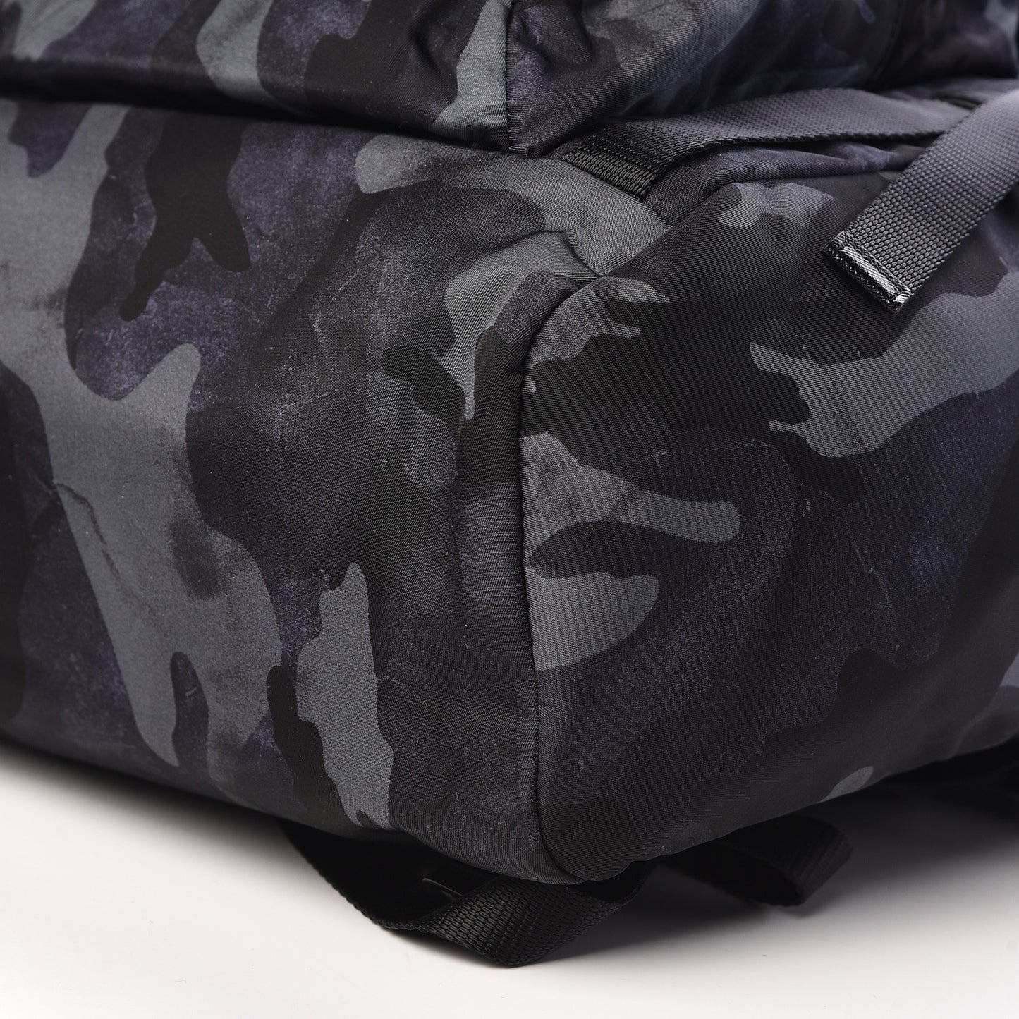 Tessuto Nylon Camouflage Print Double Buckle Backpack Fumo