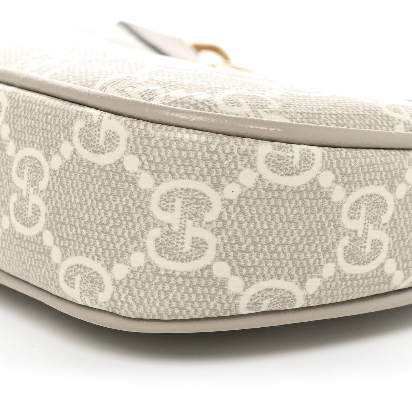 GG Supreme Monogram Textured Dollar Calfskin Web Mini Ophidia GG Handbag Beige Mystic White Oatmeal
