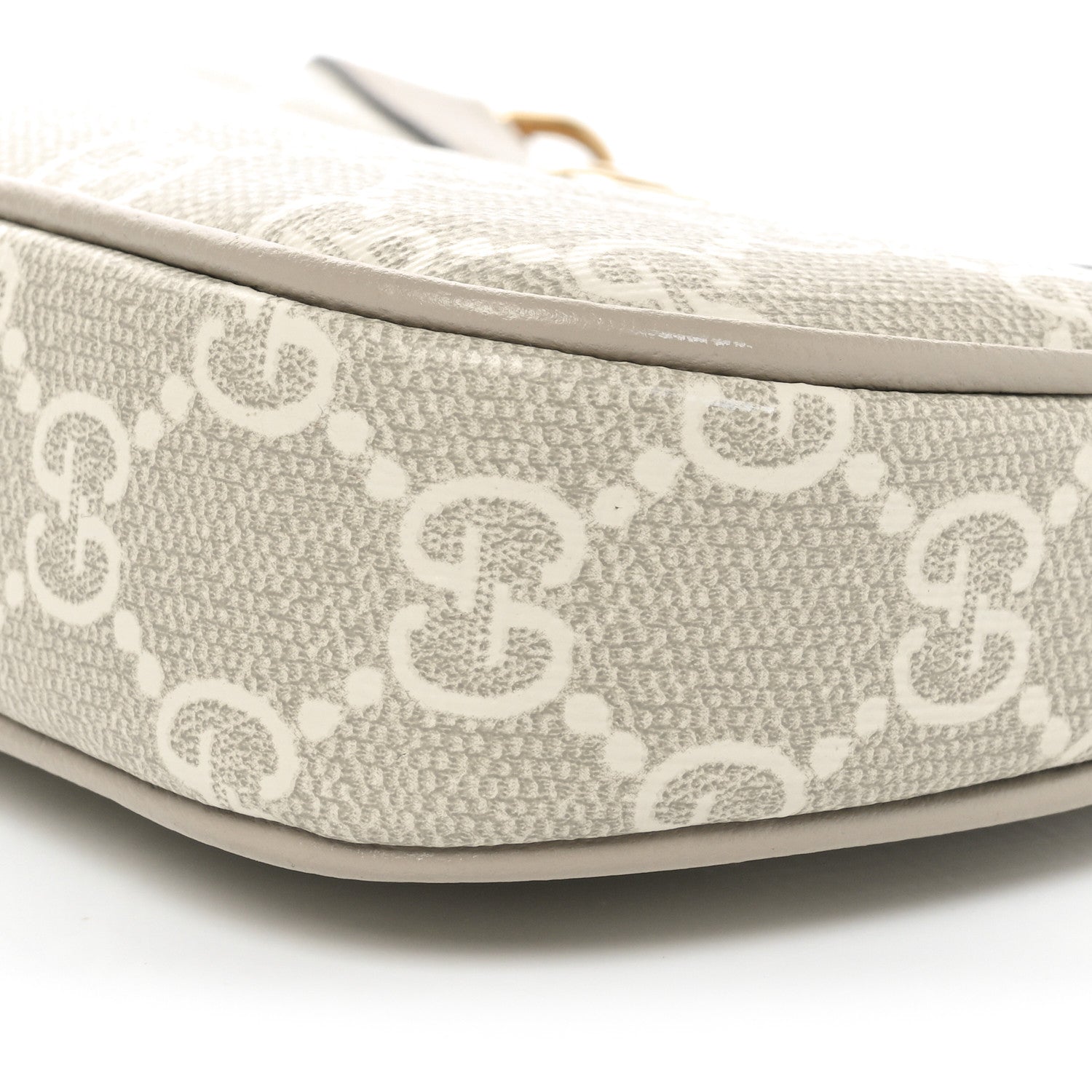 Gucci GG Supreme Monogram Textured Dollar Calfskin Web Mini Ophidia GG Handbag Beige Mystic White Oatmeal 10 of 10