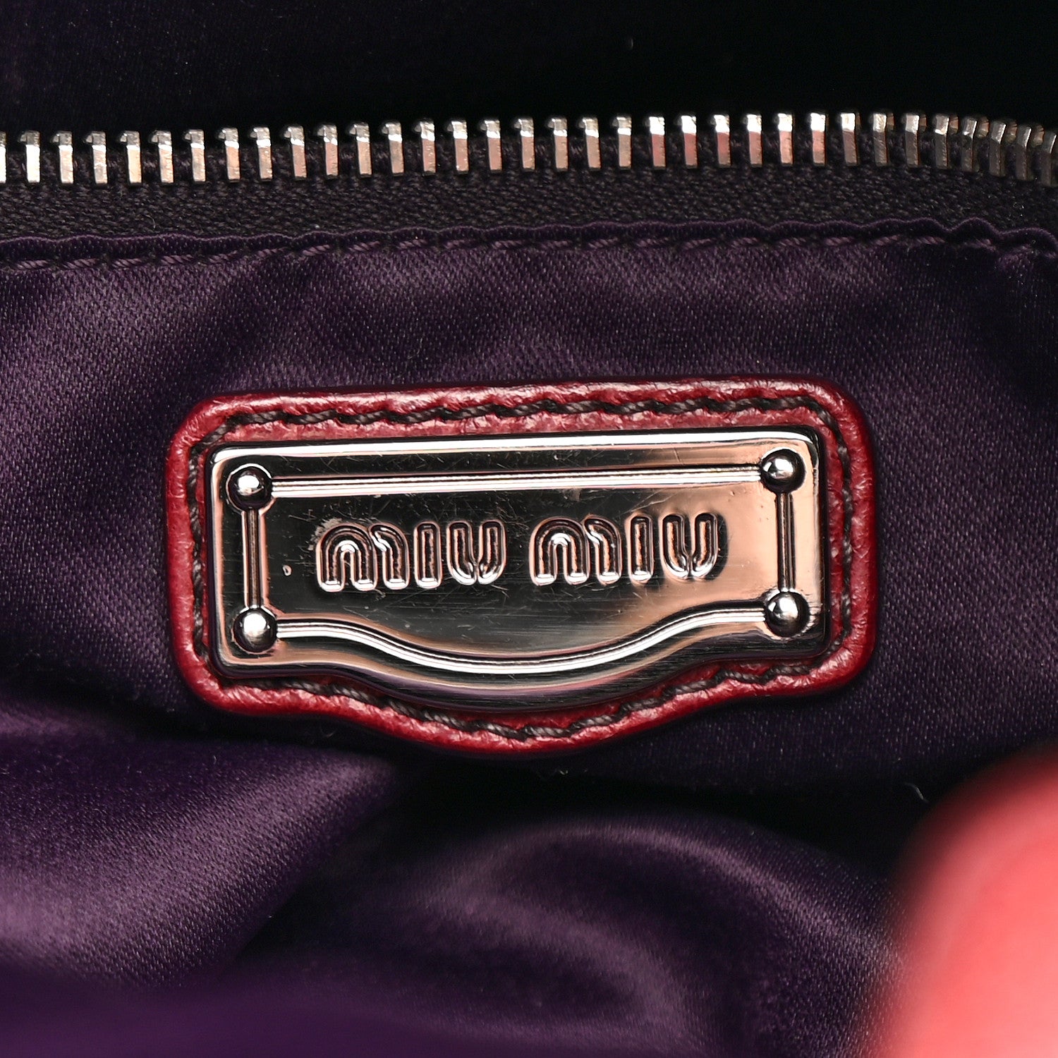 Miu Miu Vitello Lux Medium Bow Bag Amarena 6 of 14