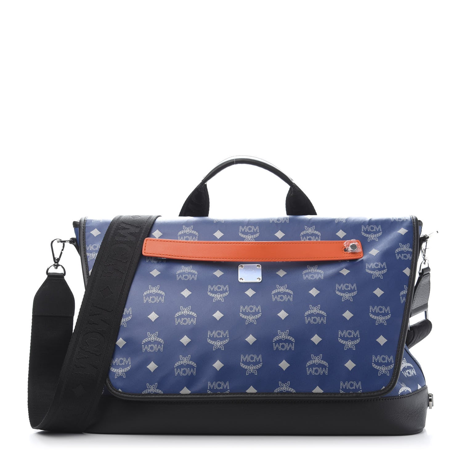 MCM Visetos Reflective Nylon Large Resnick Crossbody Bag Estate Blue 1 of 10