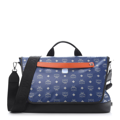 MCM Visetos Reflective Nylon Large Resnick Crossbody Bag Estate Blue 1 of 10