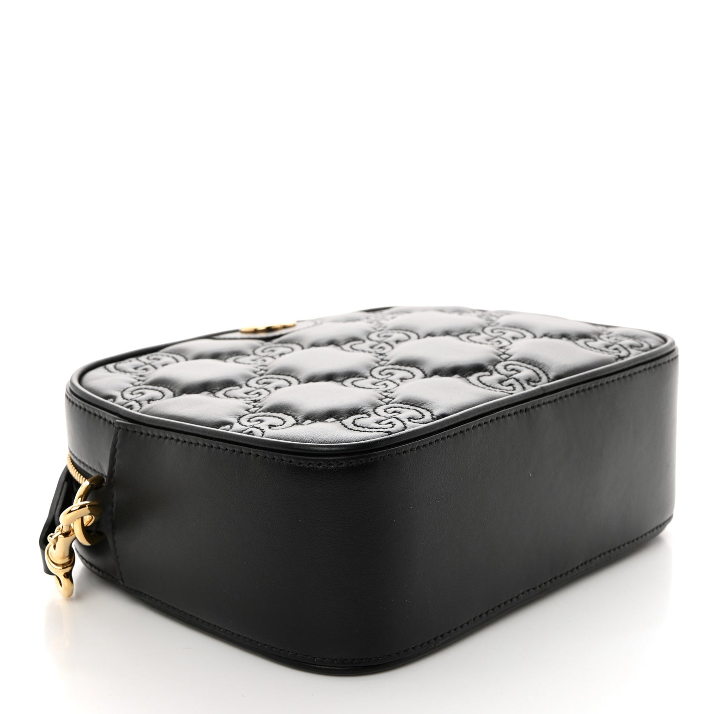 Calfskin GG Matelasse Shoulder Bag Black Natural