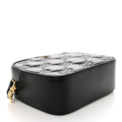 Gucci Calfskin GG Matelasse Shoulder Bag Black Natural 4 of 11