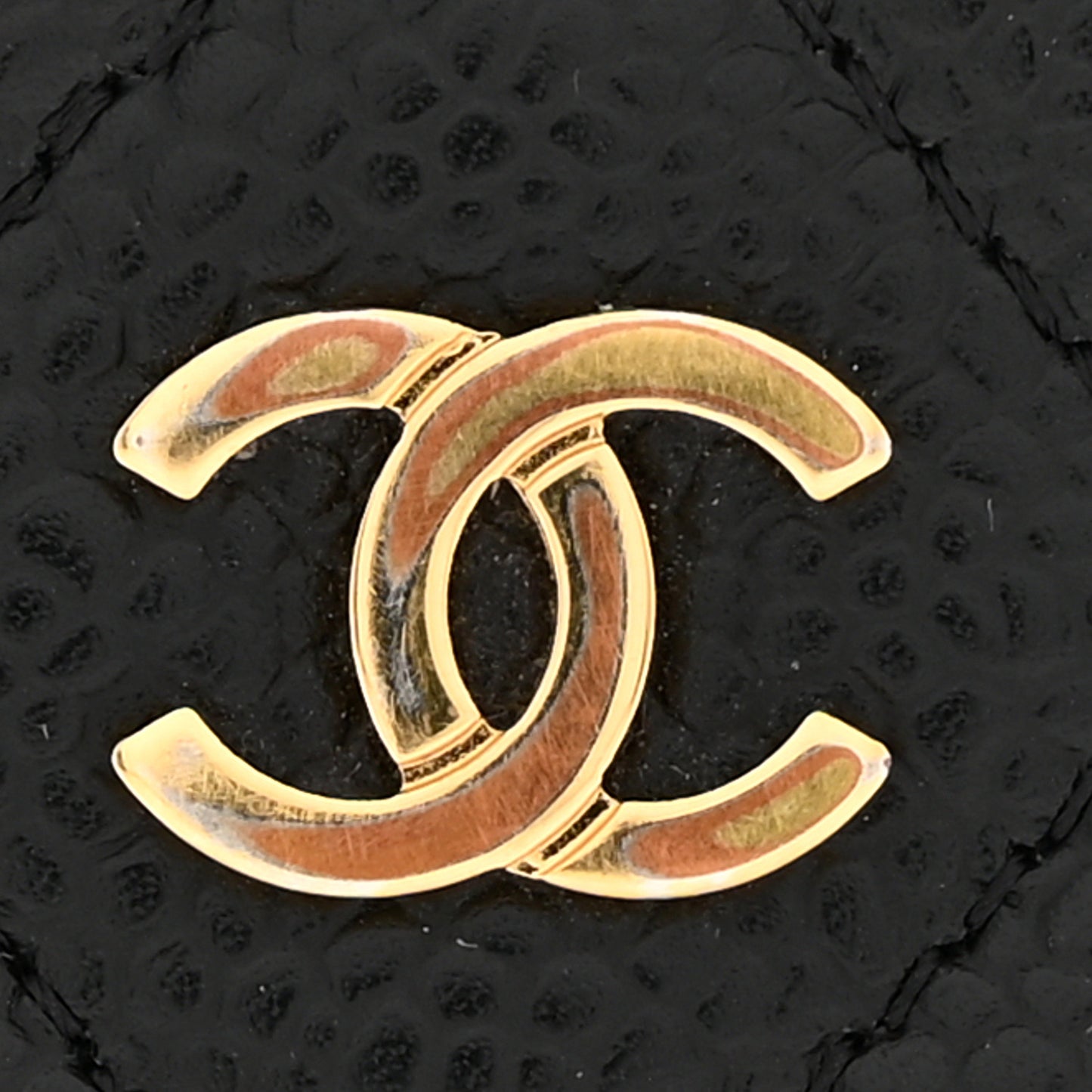 Caviar Quilted Card Holder Black