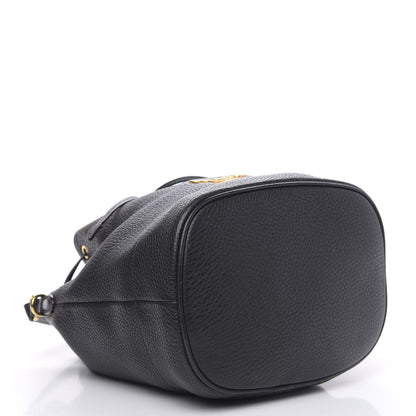 Prada Vitello Daino Drawstring Bucket Black 5 of 10
