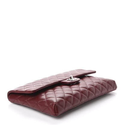 Chanel Caviar Quilted Flap Clutch Burgundy 4 of 11