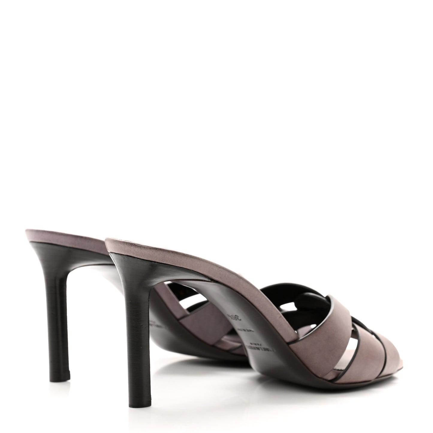 Calfskin Tribute 85 Slide Sandals 36.5 Iris