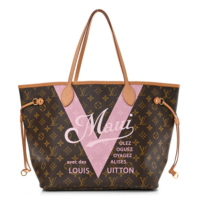 Louis Vuitton Monogram Maui V Neverfull MM Rose Ballerine 1 of 10
