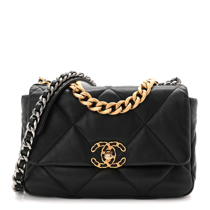 Chanel Lambskin Quilted Medium Chanel 19 Flap Black 1 of 10