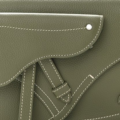 Christian Dior X KAWS Grained Calfskin Saddle Pouch Olive 8 of 13