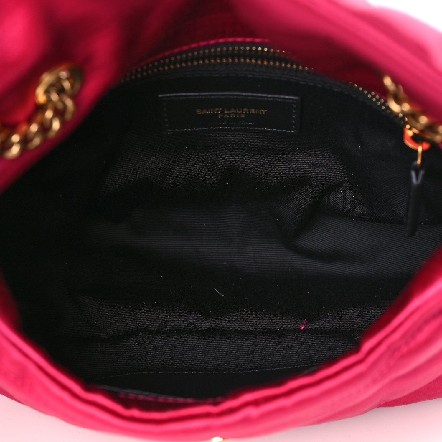 Saint Laurent Satin Quilted Toy Loulou Puffer Monogram Chain Satchel Guava Pink 4 of 9