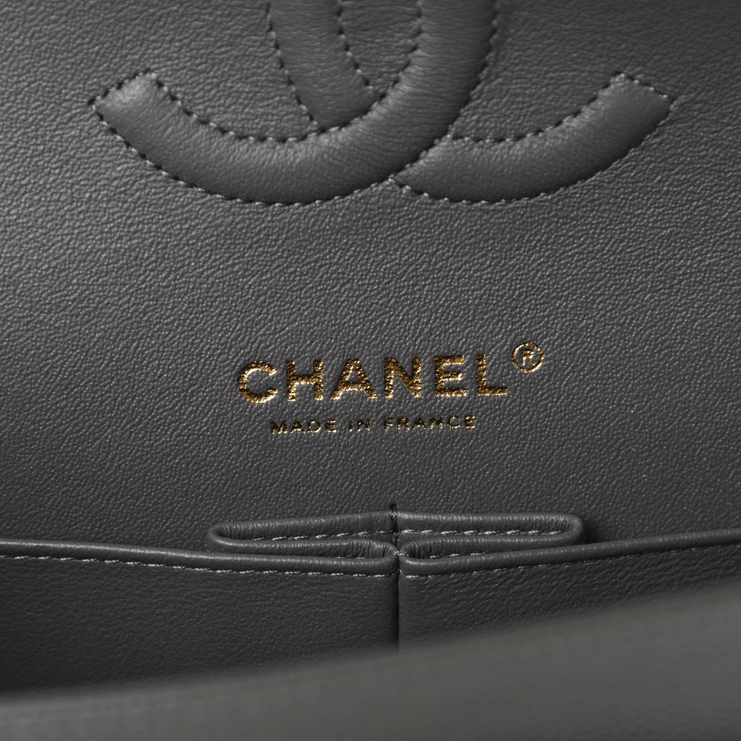 Chanel Caviar Chevron Quilted Medium Double Flap Dark Grey 8 of 11