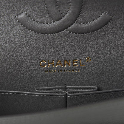 Chanel Caviar Chevron Quilted Medium Double Flap Dark Grey 8 of 11