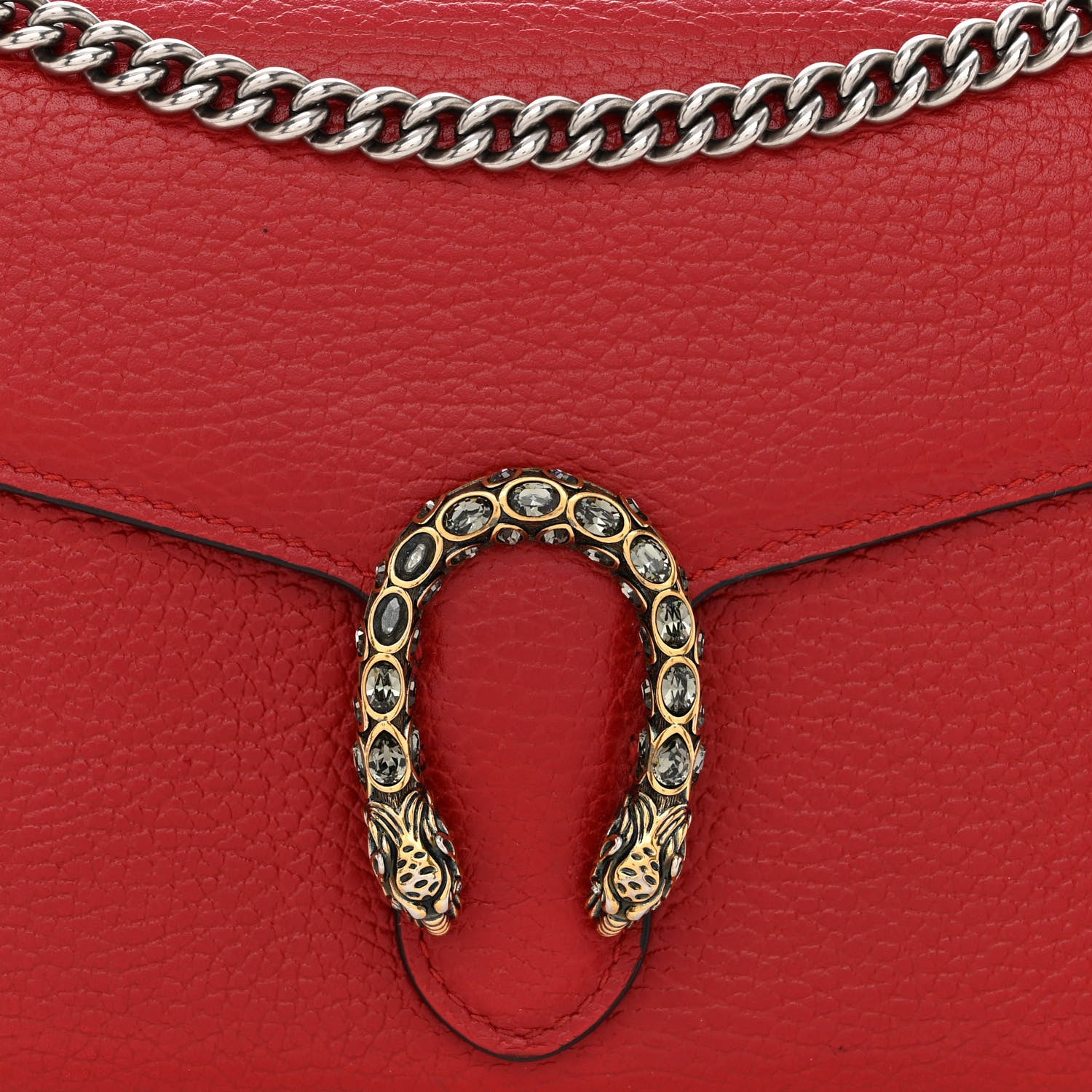 Gucci Calfskin Mini Dionysus Chain Wallet Hibiscus Red 8 of 11