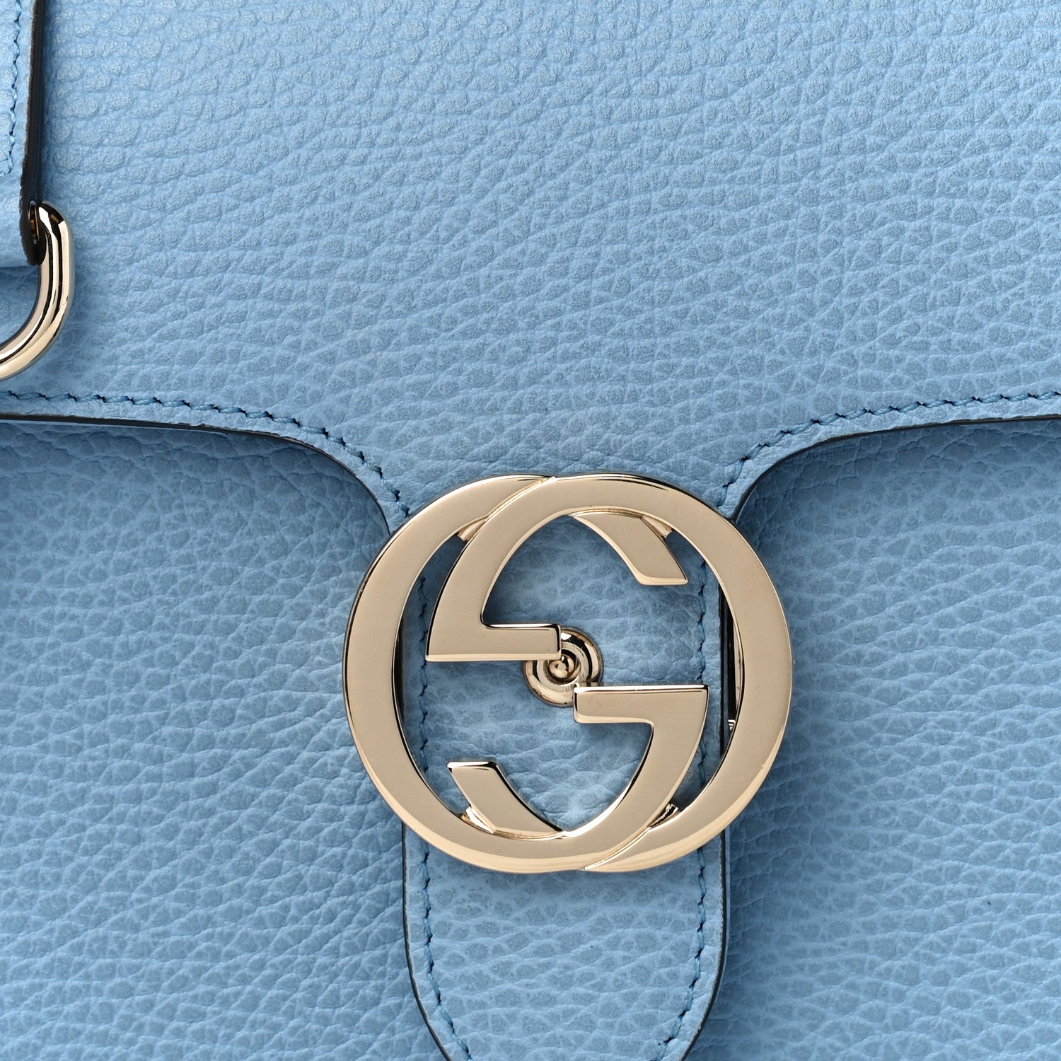 Gucci Dollar Calfskin Small Interlocking G Shoulder Bag Mineral Blue 9 of 11
